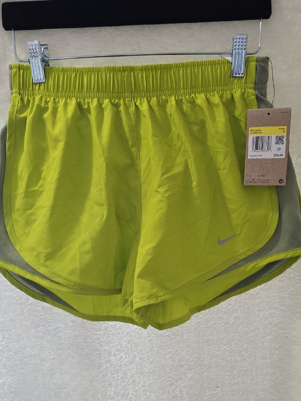 Nike Women's Neon Lime Athletic Running Shorts